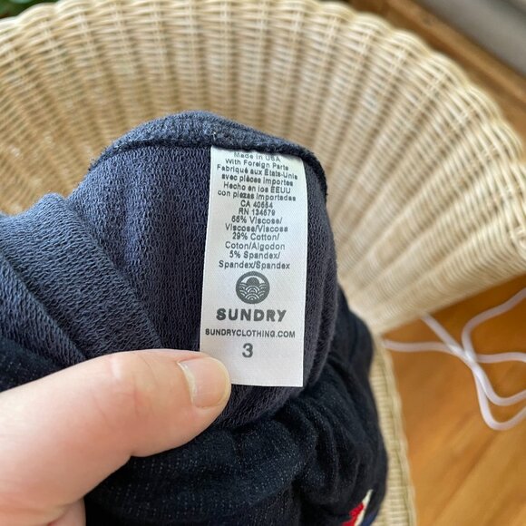 Sundry Saturday Skirt - Navy w/side stripes - Picture 6 of 8